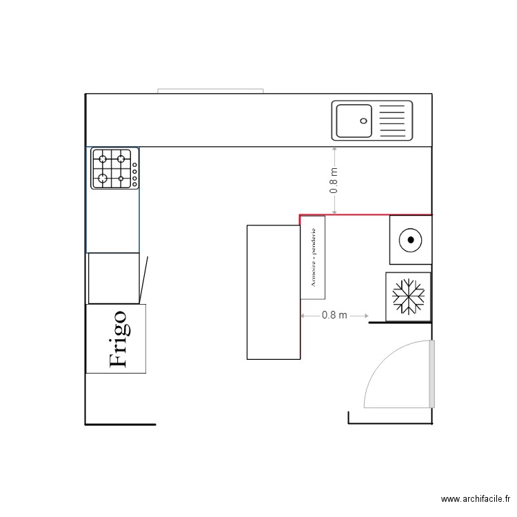 cuisine. Plan de 0 pièce et 0 m2