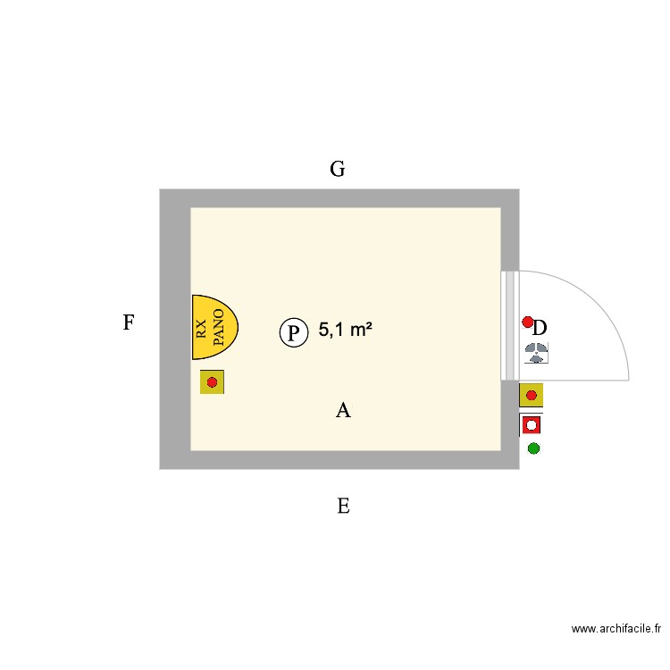 panoramique MEDJAHED. Plan de 1 pièce et 5 m2