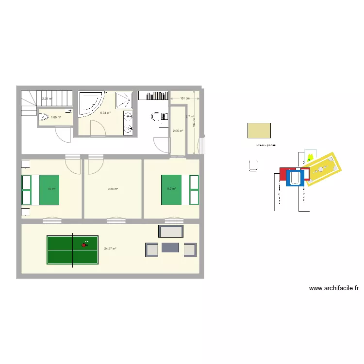 &eacute;tage groisy PROPOSITION 3 CH ENSEMBLE. Plan de 