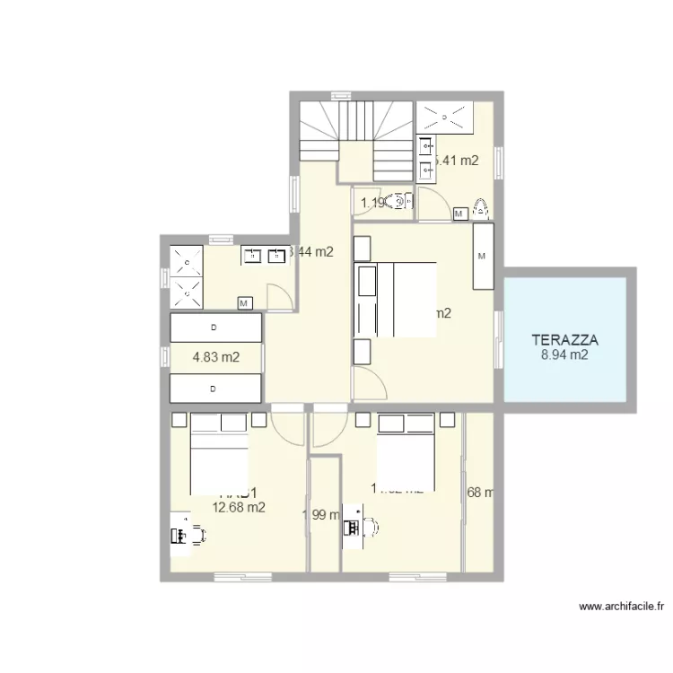 PLANO CASA BENIMEIT PLANTA ALTA. Plan de 