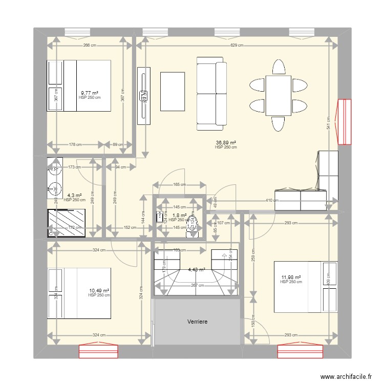 Carca 12 R V Hugo TO-BE. Plan de 32 pièces et 341 m2