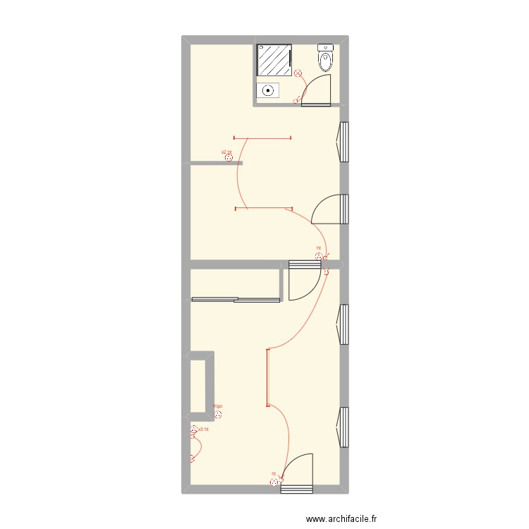 DELALANDE. Plan de 4 pièces et 40 m2