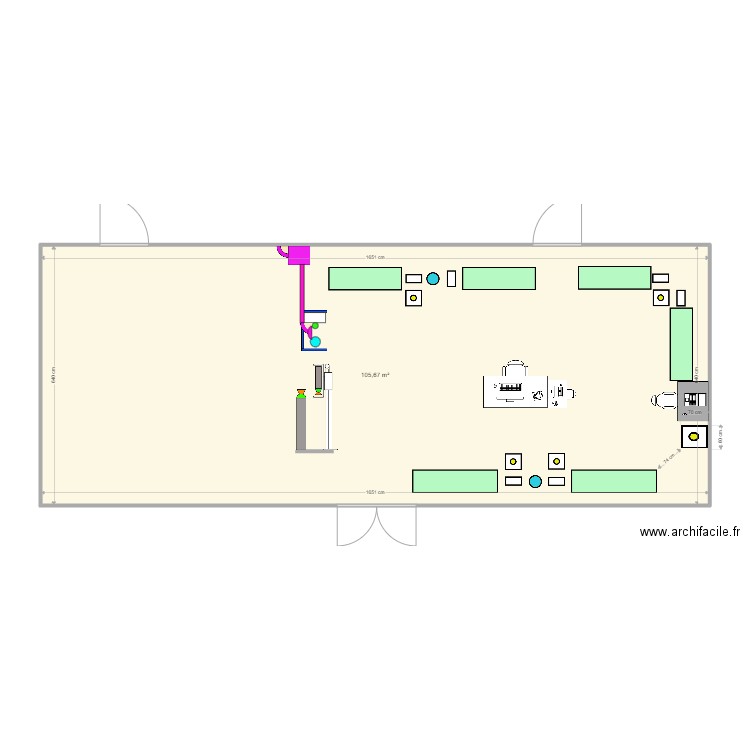 salle référence. Plan de 1 pièce et 106 m2