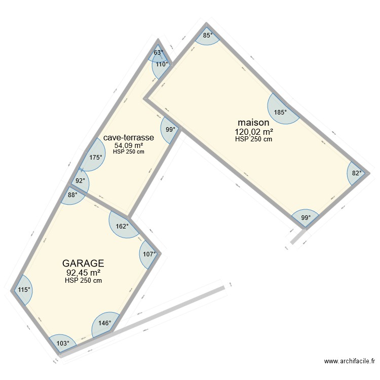 plan masse sagheat. Plan de 3 pièces et 267 m2