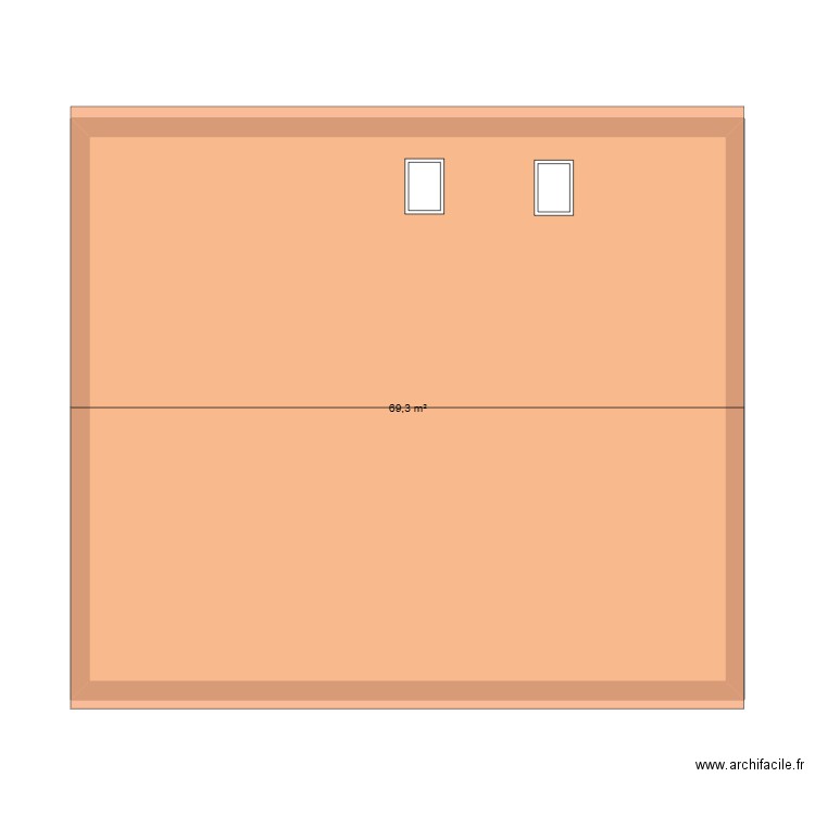 toit piriac. Plan de 1 pièce et 69 m2