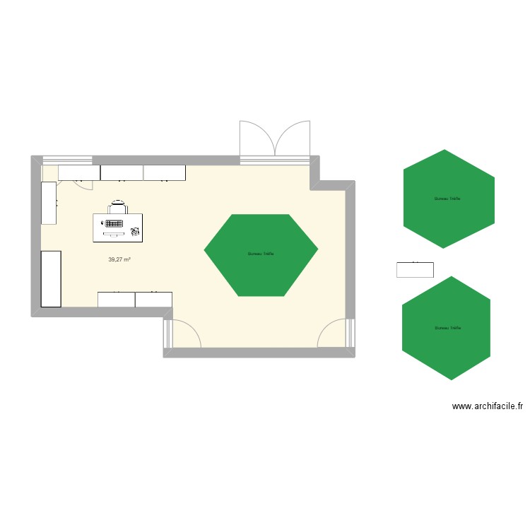 InformatiqueVF. Plan de 1 pièce et 39 m2