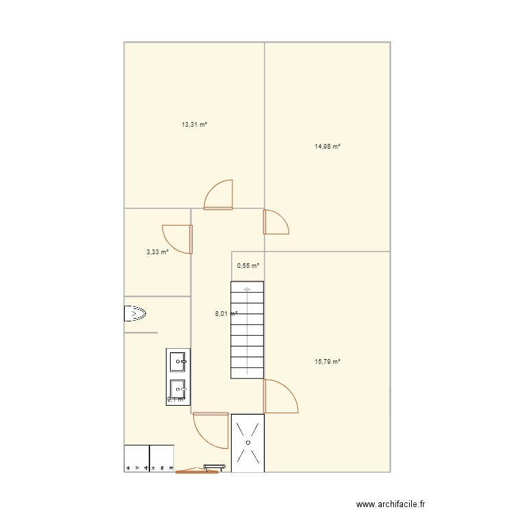 perso2. Plan de 7 pièces et 65 m2