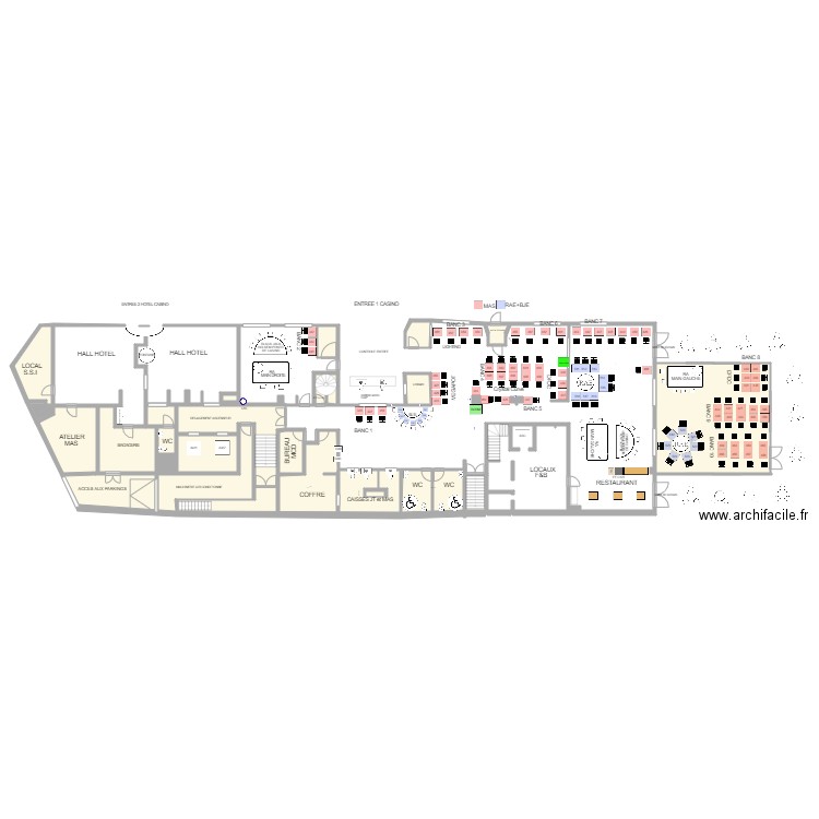 Plan de salle RDC actuel au 22 Juillet. Plan de 0 pièce et 0 m2