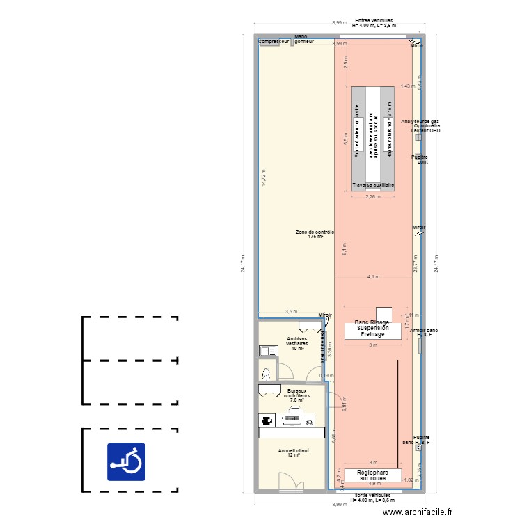 CCT VL  CTND  LA FEUILLIE. Plan de 3 pièces et 202 m2