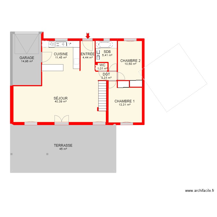 BI 14187 - backup. Plan de 29 pièces et 249 m2