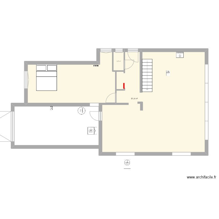 Maison forever copie. Plan de 2 pièces et 83 m2