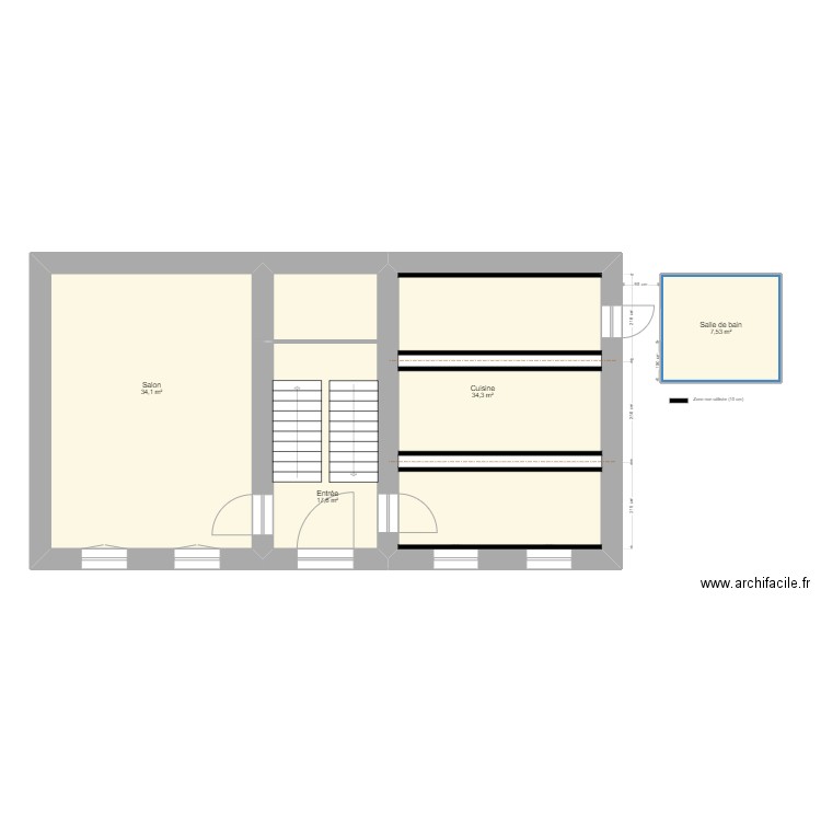 Nicolas Jeanne Niv.0 Gaine Plafond Cuisine. Plan de 0 pièce et 0 m2