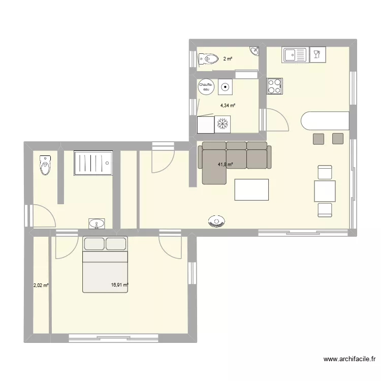 Chalet. Plan de 5 Pièces et 67 m² Chalet. Plan de 5 Pièces et 67 m²