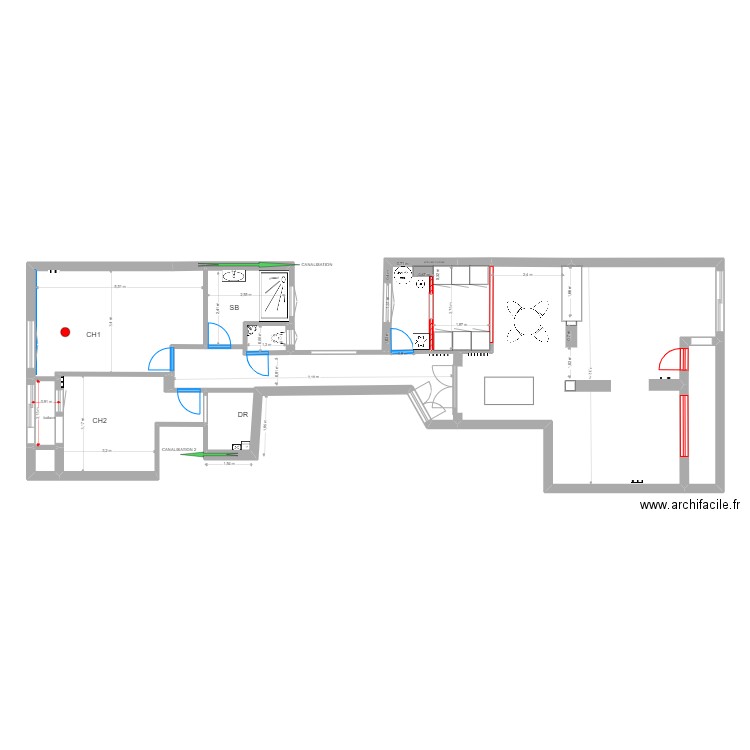 PLAN VERSION 12. Plan de 7 pièces et 109 m2