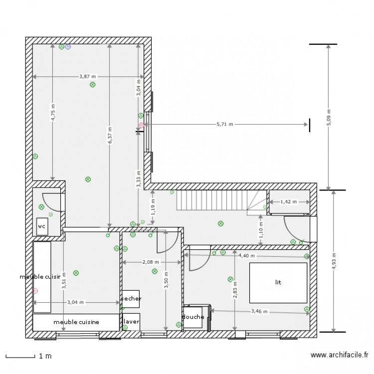 nath rdc 04 avec cloison 150 pour etage   mobilier. Plan de 0 pièce et 0 m2