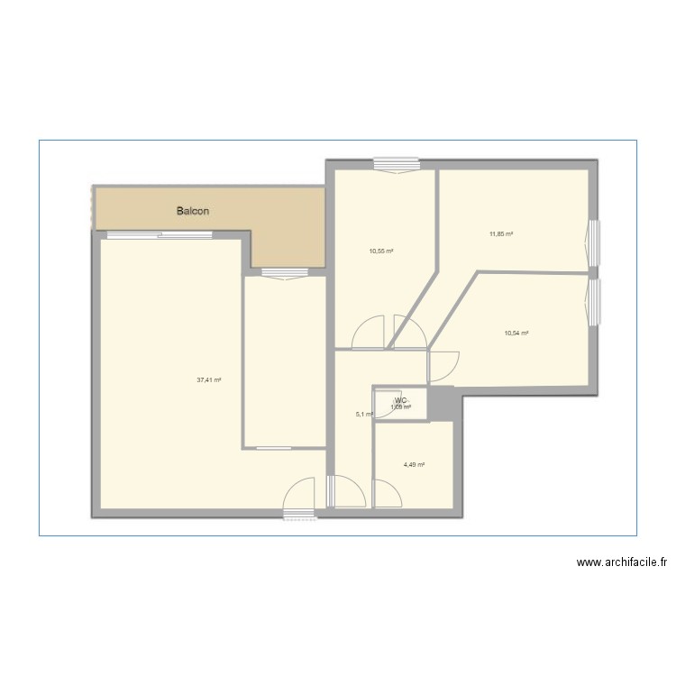 Appartement V3. Plan de 0 pièce et 0 m2