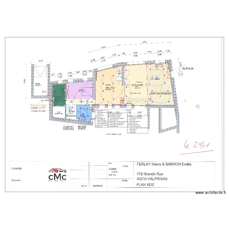 FERLAY-BARRON-RDC-JULIEN. Plan de 0 pièce et 0 m2