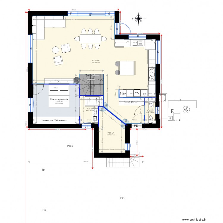 Plan Cercier version x 2. Plan de 0 pièce et 0 m2