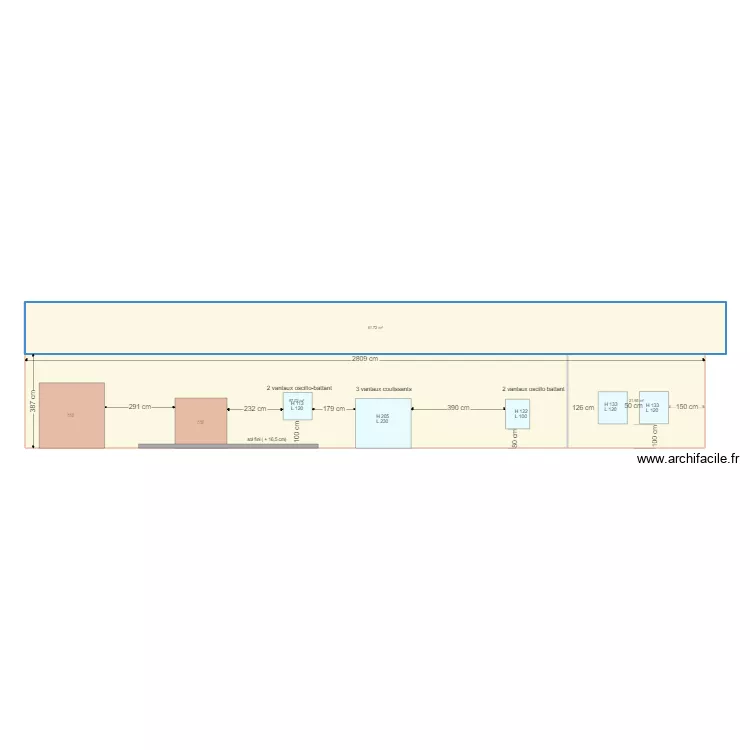 ouvertures est. Plan de 