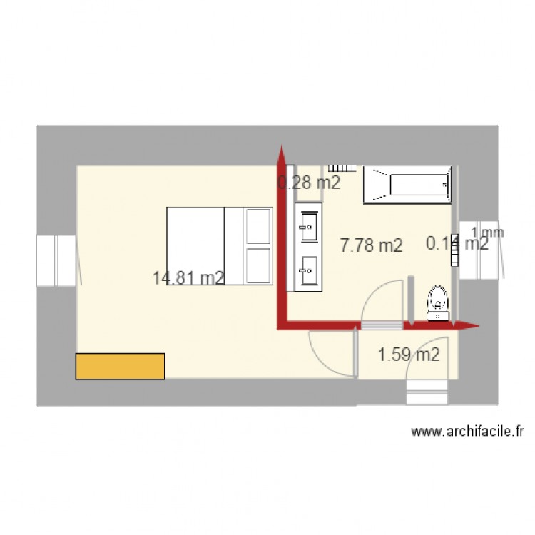 salle de bains 21 décembre. Plan de 0 pièce et 0 m2