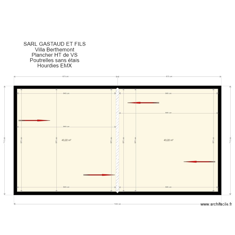 SARL Gastaud villa Berthemeont. Plan de 2 pièces et 86 m2