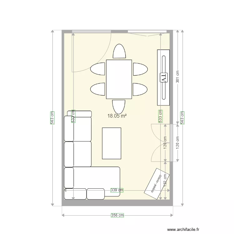 salon. Plan de 
