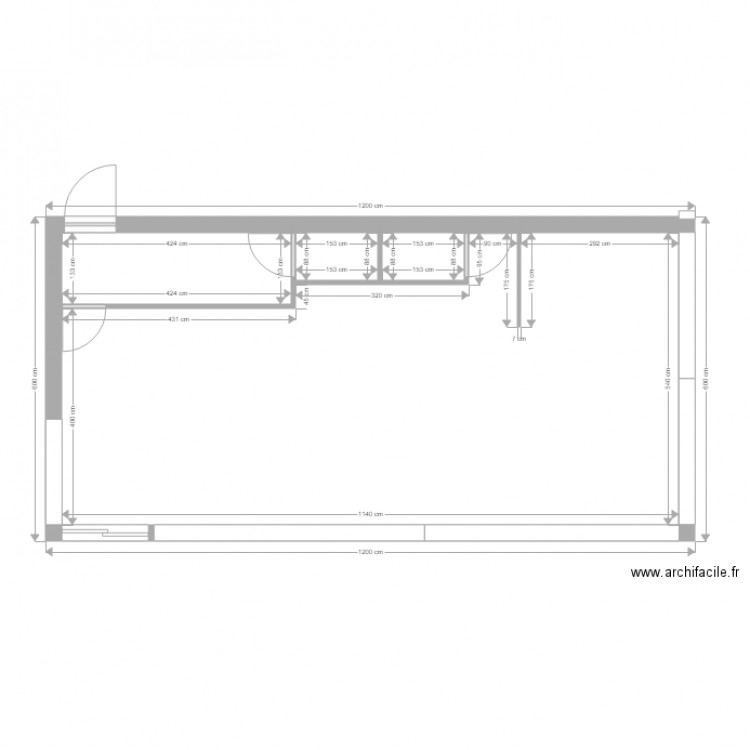 Buzy cotations pièces et modules V1. Plan de 4 pièces et 61 m2