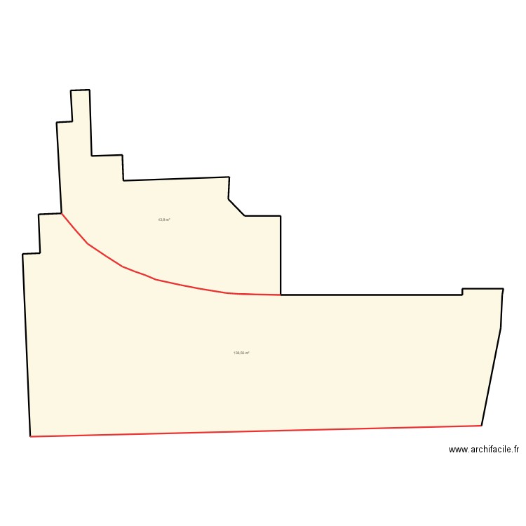 jardin3. Plan de 2 pièces et 182 m2