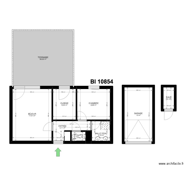 BI 10854. Plan de 11 pièces et 84 m2