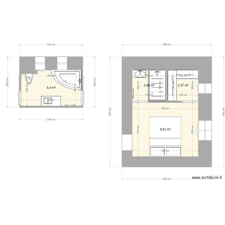 gygy. Plan de 4 pièces et 19 m2