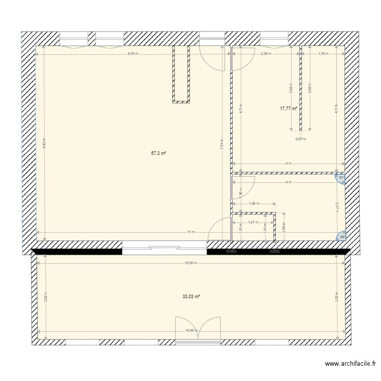 CASA 18. Plan de 3 pièces et 108 m2
