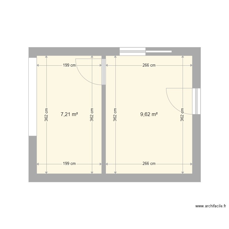 garage jeux Reynet. Plan de 2 pièces et 17 m2