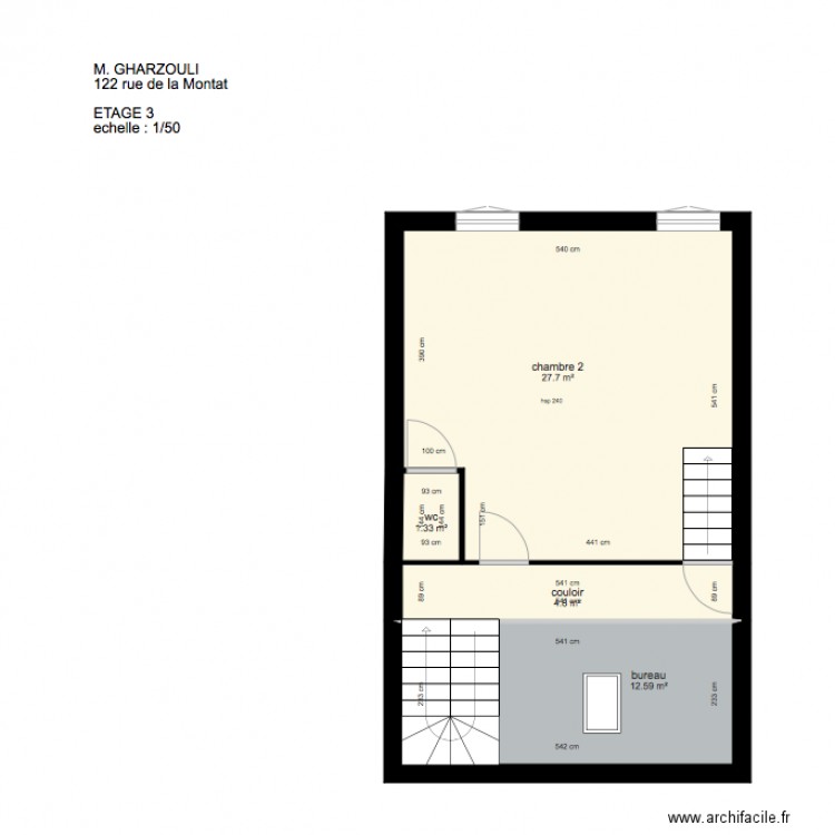 GHARZOULI ETAGE 3. Plan de 0 pièce et 0 m2