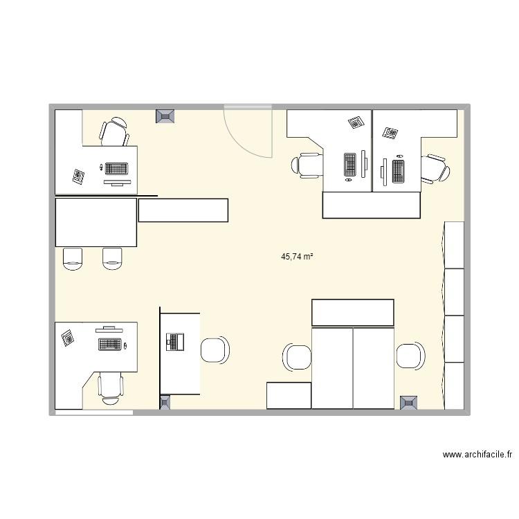 buro Q N°3. Plan de 1 pièce et 46 m2