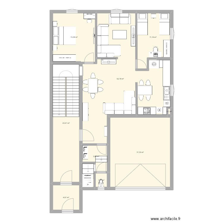 Plan RDC Meftah 4. Plan de 0 pièce et 0 m2