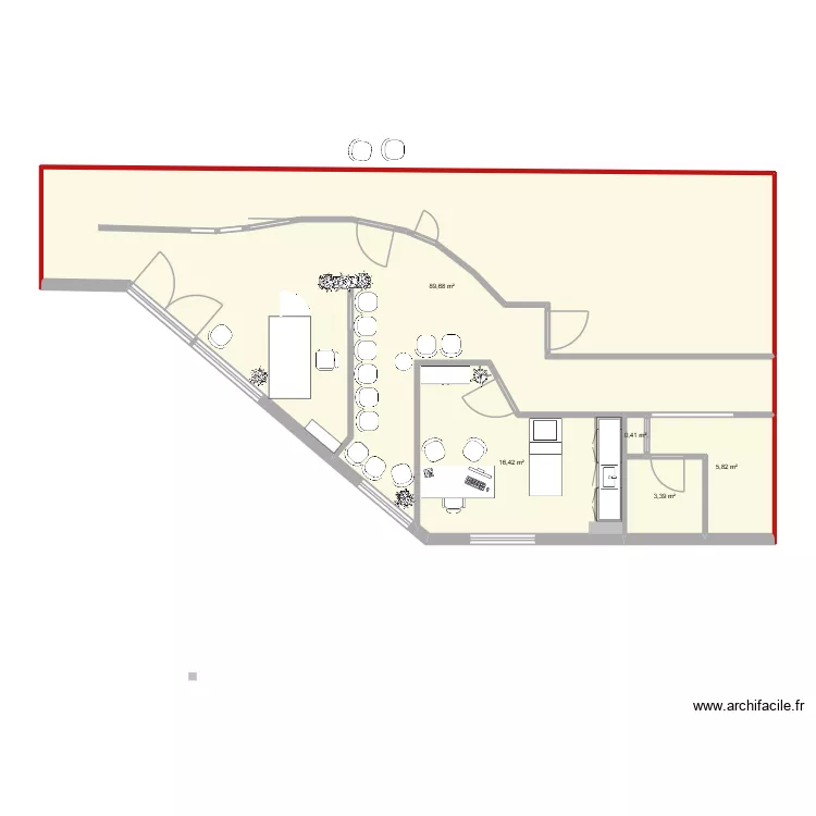raph 4. Plan de 5  et 116 m²