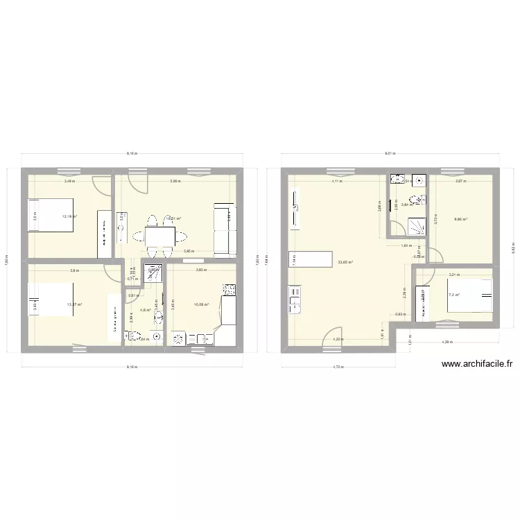 15 gazelles rdc. Plan de 9 pièces et 114 m²