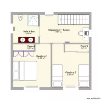 Etage 37.34 m2 Total avec Rdc = 115.25 m2 Hab.
