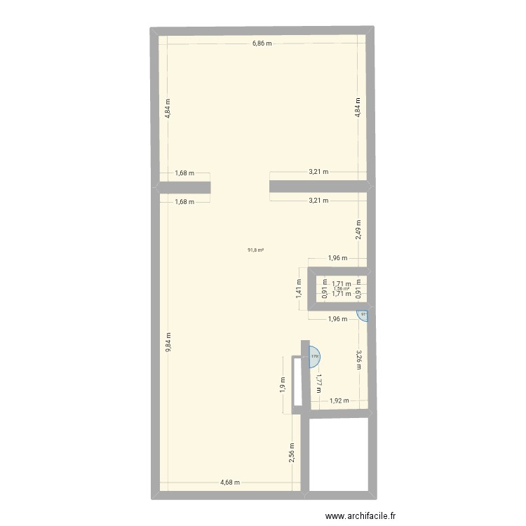 Essai 1. Plan de 2 pièces et 93 m2