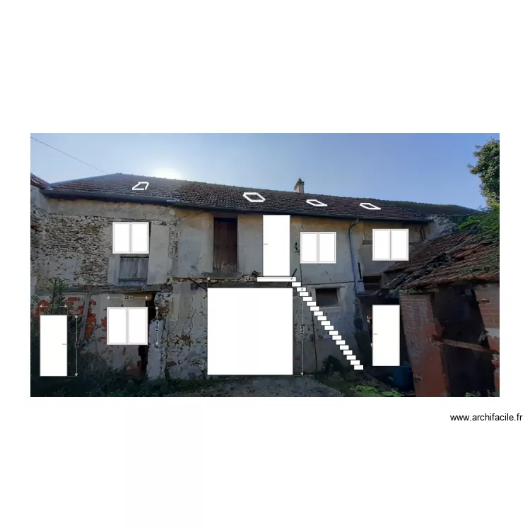 Façade arrière. Plan de Façade arrière. Plan de