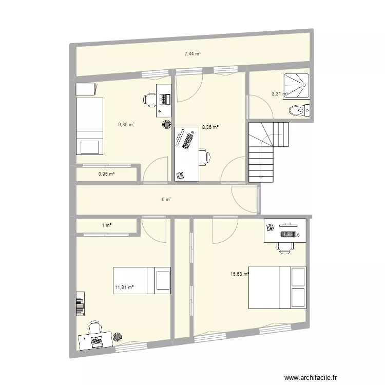 Maison Yenne 1er &eacute;tage. Plan de 
