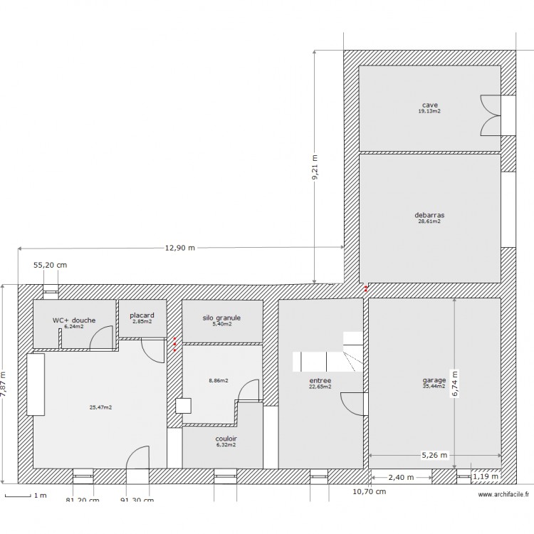 rez de chausser projet la goutelle. Plan de 0 pièce et 0 m2