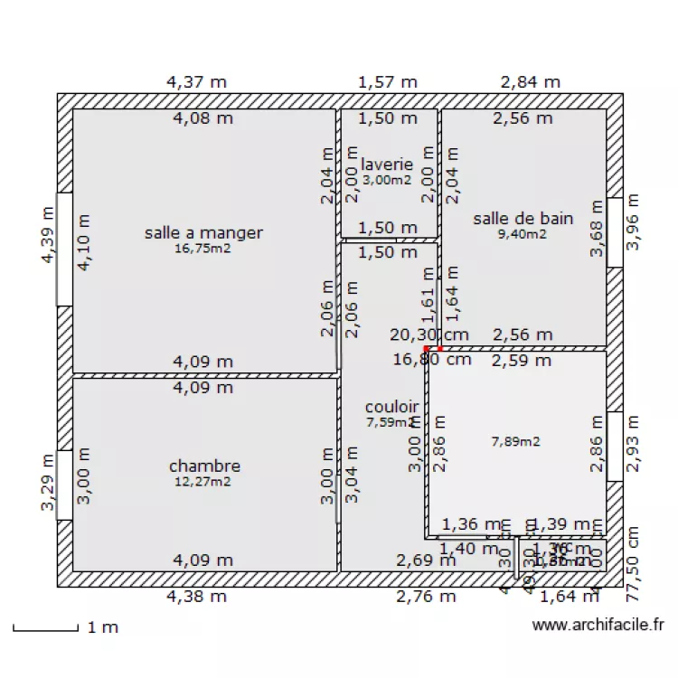 appartement . Plan de 