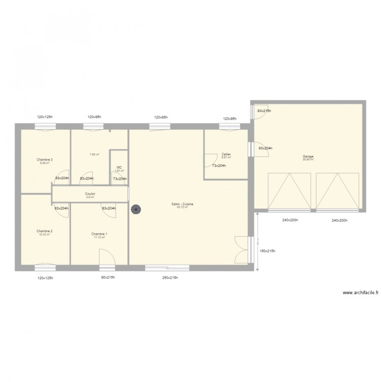 Plan Laurent Fenêtres Portes. Plan de 0 pièce et 0 m2