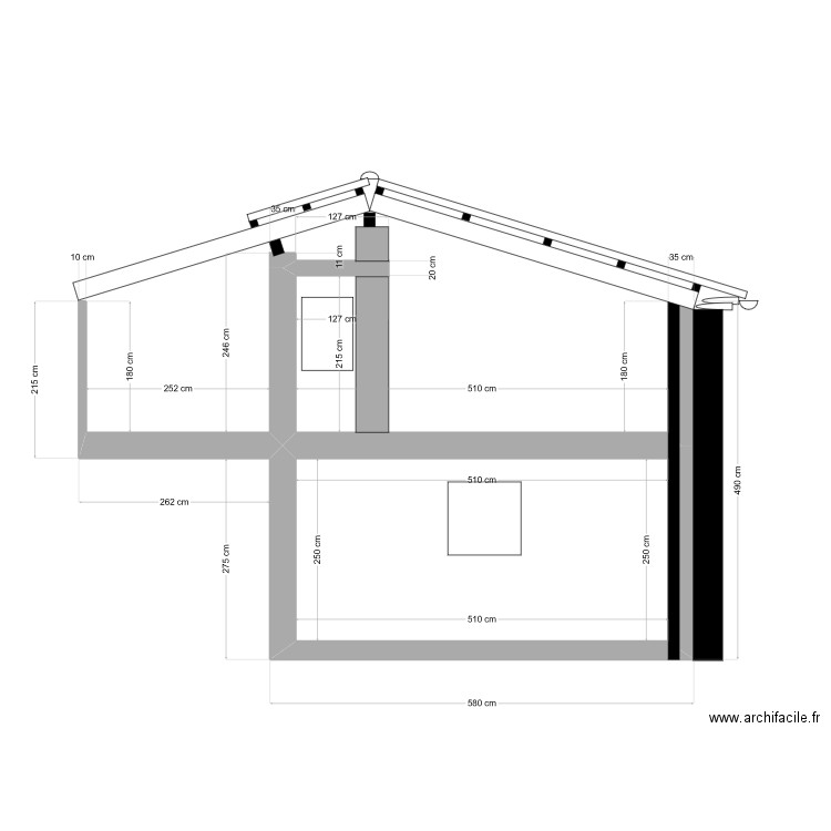 PIGNON OUEST FINAL 3. Plan de 1 pièce et 13 m2