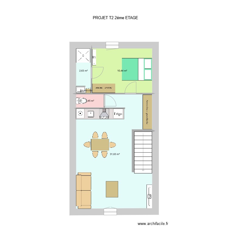 PROJET T2 éme étage. Plan de 0 pièce et 0 m2