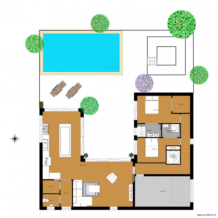 Maison en L2. Plan de 0 pièce et 0 m2