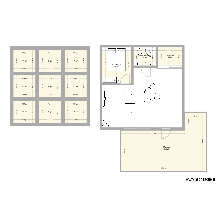 Chalet 1. Plan de 0 pièce et 0 m2