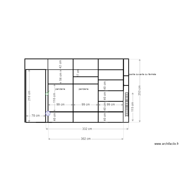 placard chambre jd int. Plan de 0 pièce et 0 m2