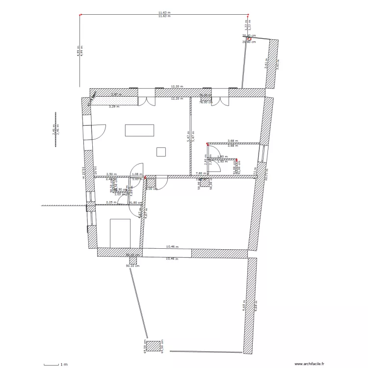 RDC 2 chambres. Plan de RDC 2 chambres. Plan de
